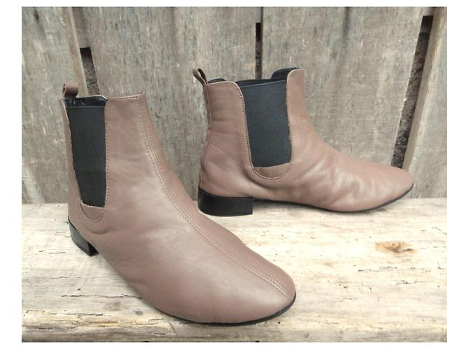 Repetto Botines de Cuero Taupe Gris pardo - vista 2