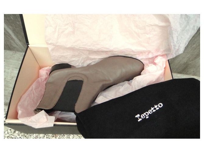 Repetto Botines de Cuero Taupe Gris pardo - vista 3