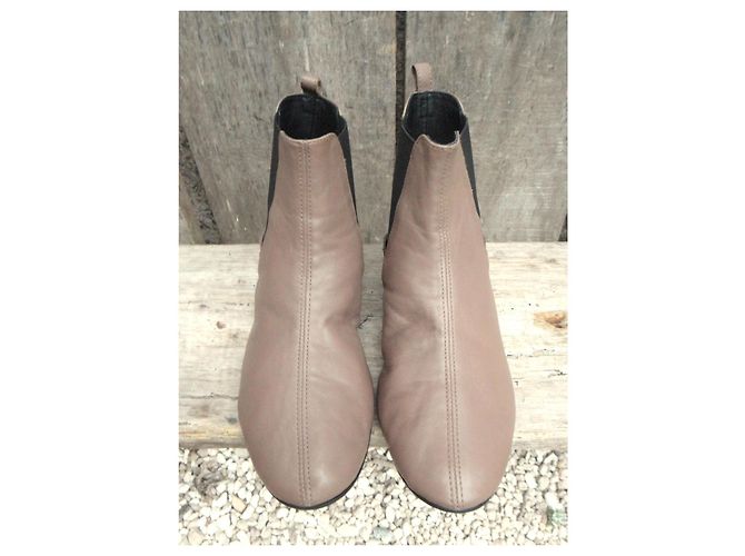 Repetto Botines de Cuero Taupe Gris pardo - vista 4