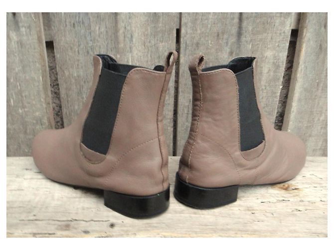 Repetto Botines de Cuero Taupe Gris pardo - vista 5