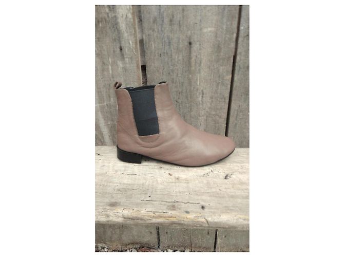 Repetto Botines de Cuero Taupe Gris pardo - vista 9