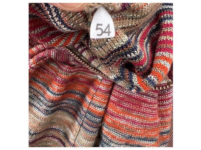 Missoni Sport mehrfarbig gestreifter Strickpullover mit Reißverschluss Braun Rot Blau Mehrfarben Beige - Ansicht 4