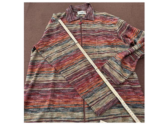 Missoni Sport mehrfarbig gestreifter Strickpullover mit Reißverschluss Braun Rot Blau Mehrfarben Beige - Ansicht 8