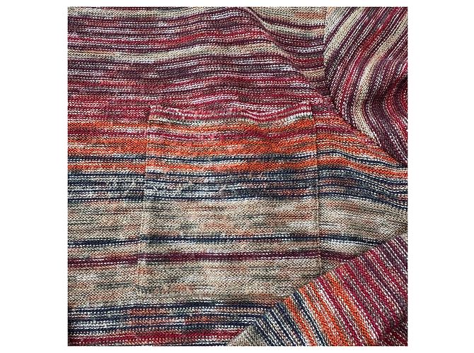 Missoni Sport mehrfarbig gestreifter Strickpullover mit Reißverschluss Braun Rot Blau Mehrfarben Beige - Ansicht 9