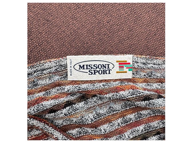 Missoni Sport V-Ausschnitt Pullover Braun Schwarz Weiß Rot Grau - Ansicht 6
