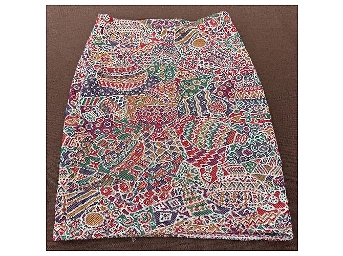 Missoni Multicolor Zigzag Patterned Midi Skirt Brown White Red Multiple colors Green Purple - view 2