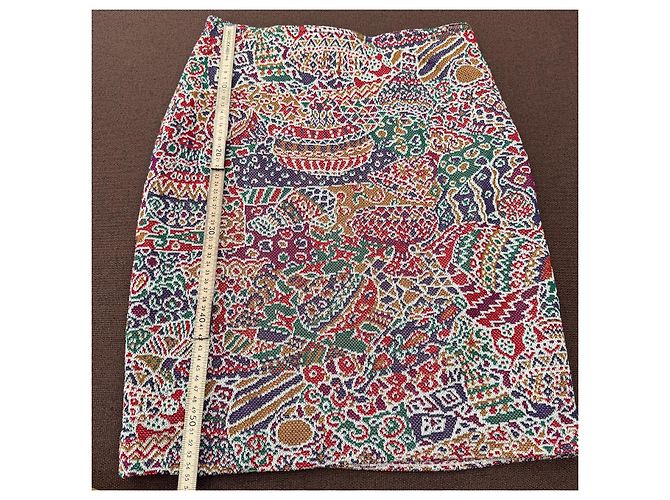 Missoni Multicolor Zigzag Patterned Midi Skirt Brown White Red Multiple colors Green Purple - view 4