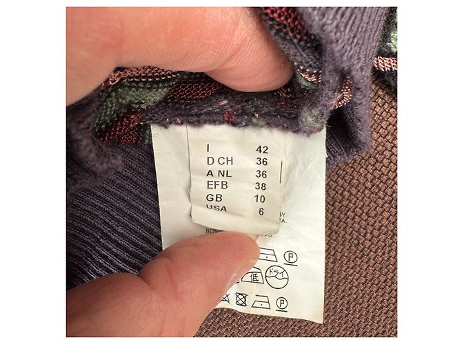 M Missoni Chevron Strick-Cardigan Multicolour Mehrfarben Dunkelviolett - Ansicht 5