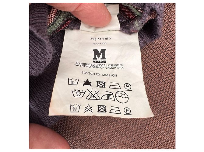 M Missoni Chevron Strick-Cardigan Multicolour Mehrfarben Dunkelviolett - Ansicht 6