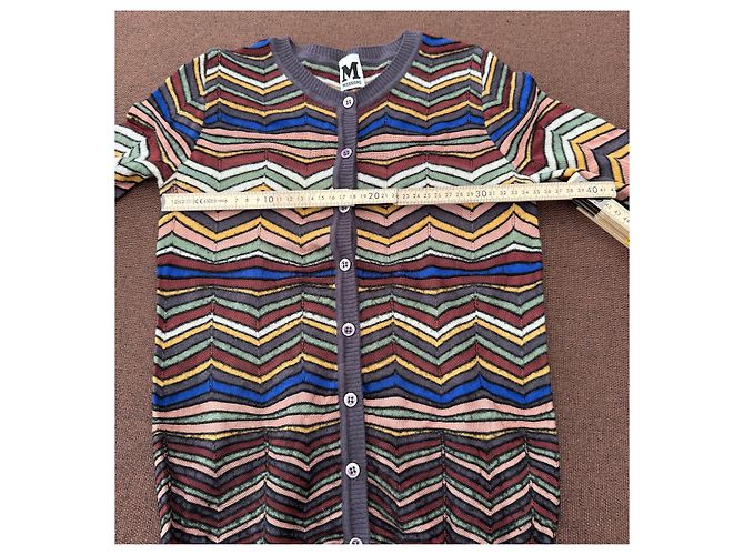 M Missoni Chevron Strick-Cardigan Multicolour Mehrfarben Dunkelviolett - Ansicht 7