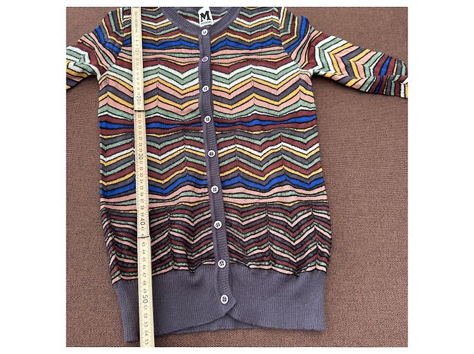 M Missoni Chevron Strick-Cardigan Multicolour Mehrfarben Dunkelviolett - Ansicht 8