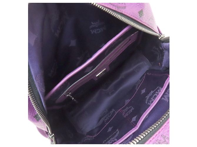 Zaino in PVC viola da donna MCM Porpora - vista 5