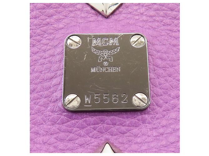 Zaino in PVC viola da donna MCM Porpora - vista 7
