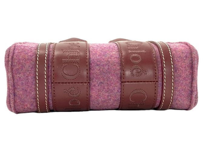 Borsa 2-Way Chloé Woody Mini Rosa Bordò - vista 4
