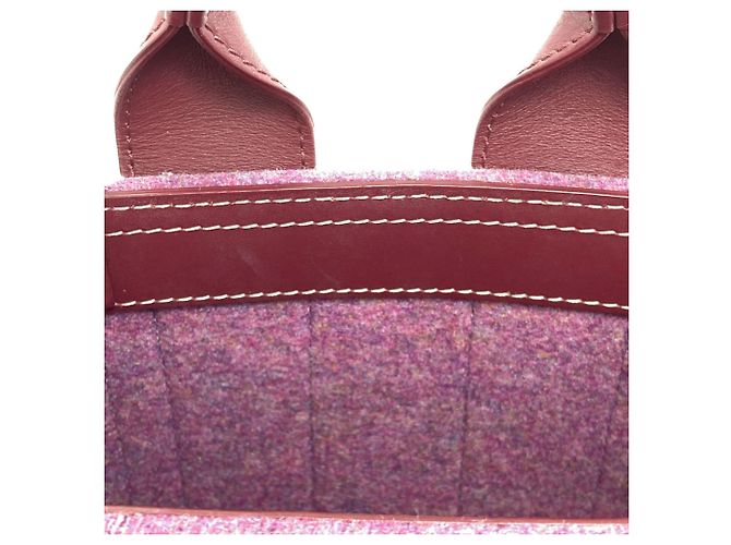 Borsa 2-Way Chloé Woody Mini Rosa Bordò - vista 7