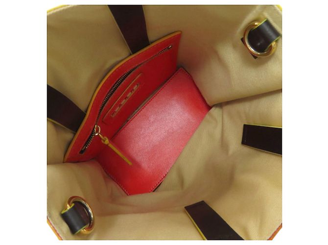 Borsa a 2 vie in pelle Marni Rosso Beige - vista 5