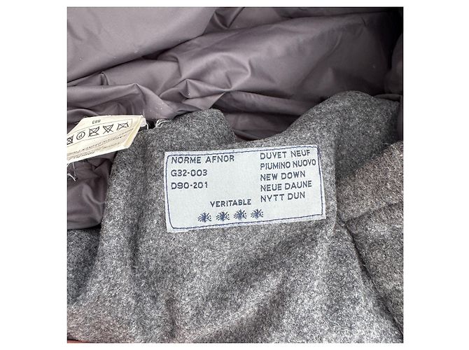Moncler Grey Wool Blend Down Puffer Coat - view 6