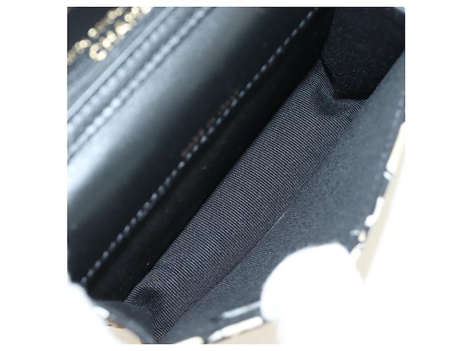 CHANEL Mini Matelasse Chain Shoulder Pouch Satin Beige Silver CC Auth 188736M Argento - vista 10