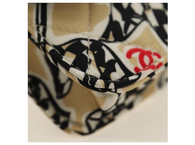 CHANEL Mini Matelasse Chain Shoulder Pouch Satin Beige Silver CC Auth 188736M Argento - vista 14
