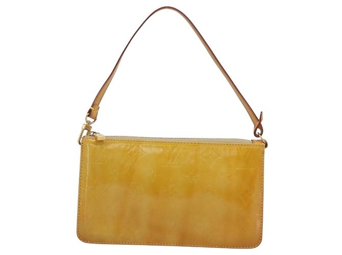 LOUIS VUITTON Monogram Vernis Lexington Pouch Beige M91010 LV Auth ka4881 - vista 13