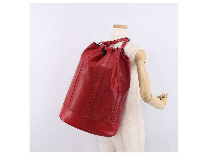 LOUIS VUITTON Epi Randonnee GM Shoulder Bag Red M43087 LV Auth bs35628 Rosso - vista 23