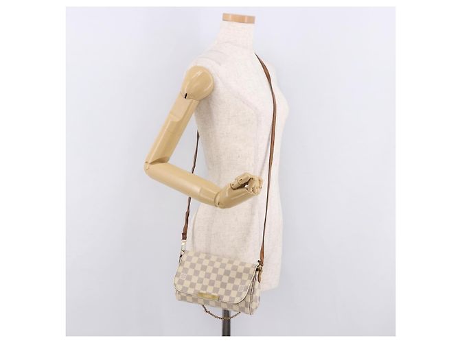 LOUIS VUITTON Borsa a tracolla Damier Azur Favorit PM 2way N41277 LV Auth bs35626 - vista 26