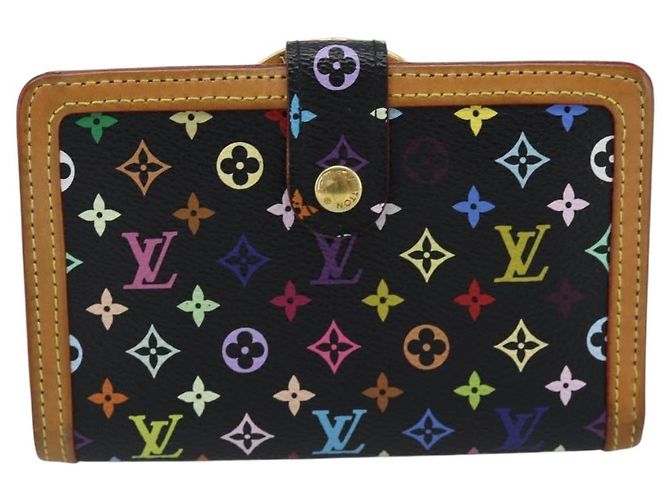 LOUIS VUITTON Portefeuille Viennois Multicolor Black M92988 Auth 188893A Nero - vista 13