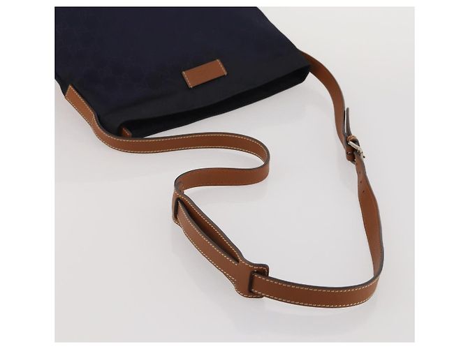 Borsa a tracolla GUCCI GG Canvas 2 Set Beige Navy Auth 185541 Blu navy - vista 13