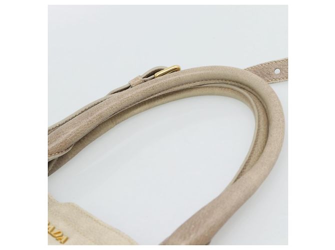 PRADA Tote Bag Leder 2way Beige Auth 188056 - Ansicht 14