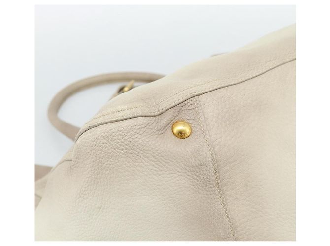 PRADA Tote Bag Leder 2way Beige Auth 188056 - Ansicht 16