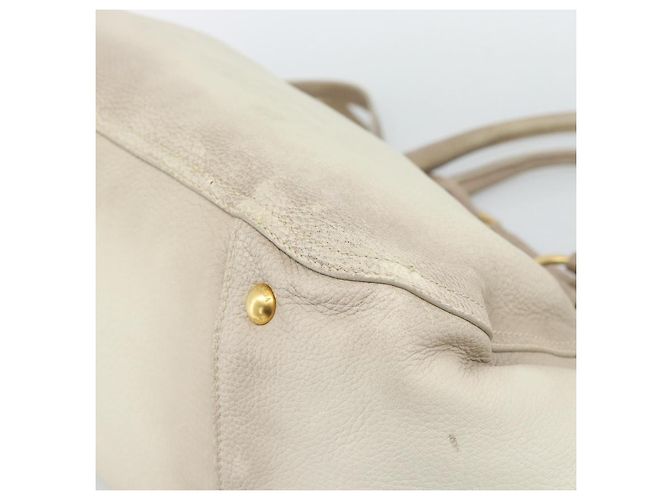 PRADA Tote Bag Leder 2way Beige Auth 188056 - Ansicht 17