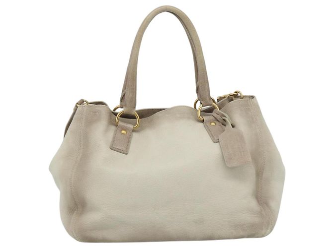 PRADA Tote Bag Leder 2way Beige Auth 188056 - Ansicht 2