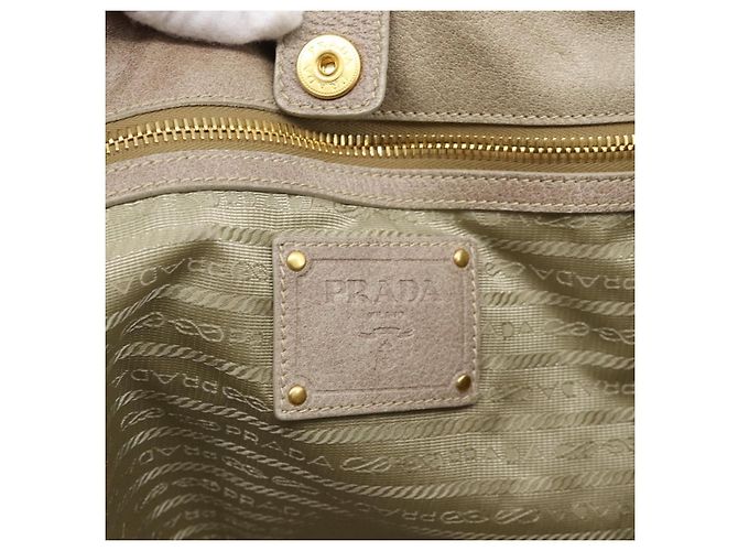PRADA Tote Bag Leder 2way Beige Auth 188056 - Ansicht 20