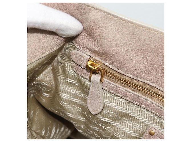 PRADA Tote Bag Leder 2way Beige Auth 188056 - Ansicht 23