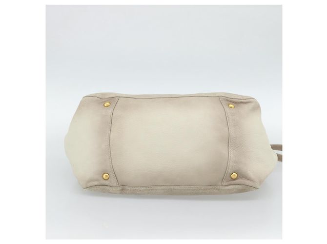 PRADA Tote Bag Leder 2way Beige Auth 188056 - Ansicht 5