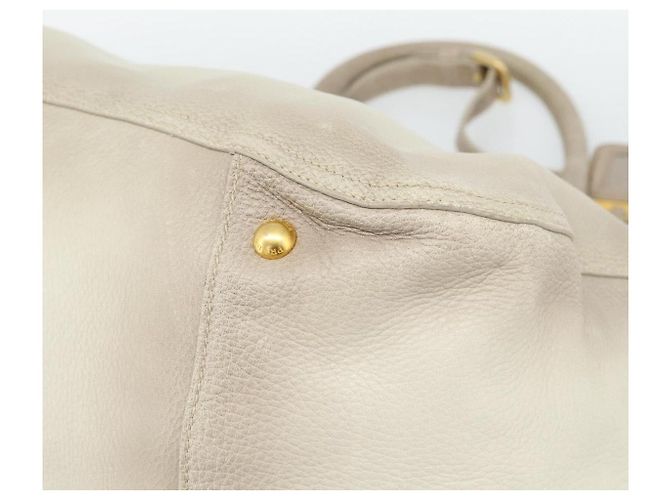 PRADA Tote Bag Leder 2way Beige Auth 188056 - Ansicht 9