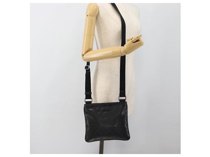 Borsa a tracolla GUCCI GG Implementation PVC Nero Argento Auth BA13608 - vista 22