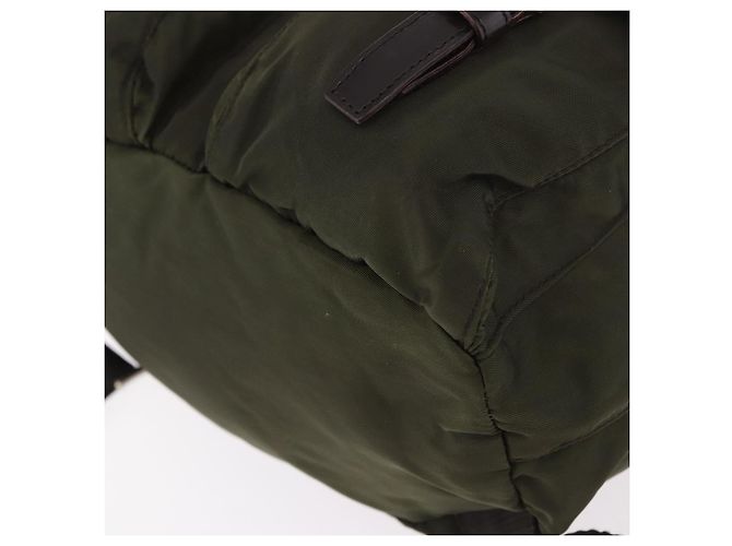 Zaino PRADA Nylon Khaki Silver Auth hk3832 Argento Cachi - vista 17