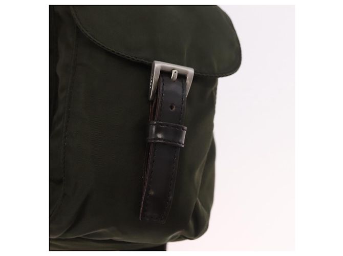Zaino PRADA Nylon Khaki Silver Auth hk3832 Argento Cachi - vista 21