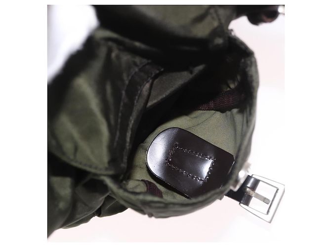 Zaino PRADA Nylon Khaki Silver Auth hk3832 Argento Cachi - vista 28