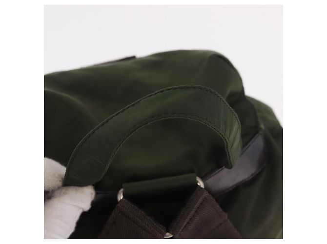 Zaino PRADA Nylon Khaki Silver Auth hk3832 Argento Cachi - vista 7