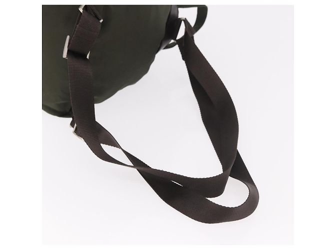 Zaino PRADA Nylon Khaki Silver Auth hk3832 Argento Cachi - vista 8