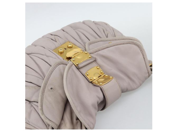Borsa a Spalla Miu Miu Matelassé in Pelle 2way Rosa Oro Auth bs35641 D'oro - vista 14