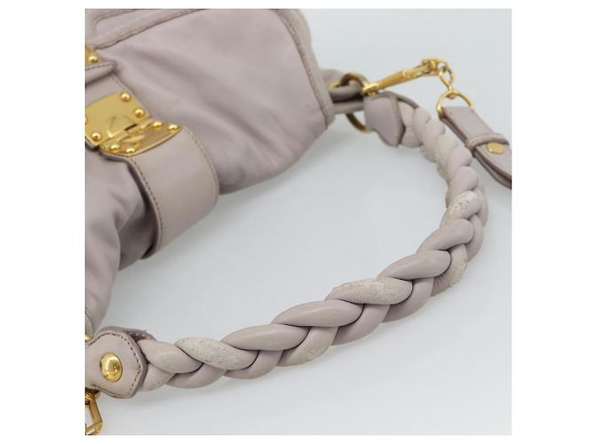 Borsa a Spalla Miu Miu Matelassé in Pelle 2way Rosa Oro Auth bs35641 D'oro - vista 15