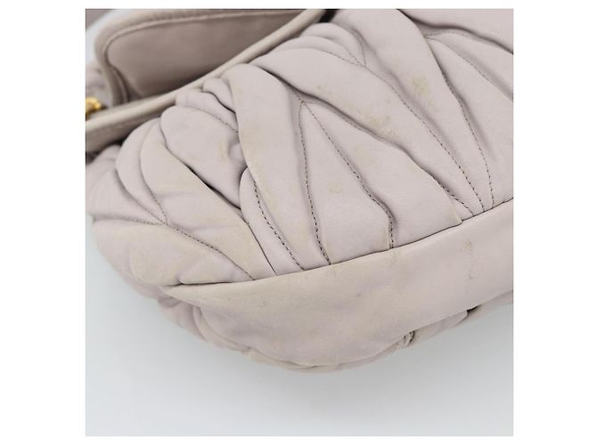 Borsa a Spalla Miu Miu Matelassé in Pelle 2way Rosa Oro Auth bs35641 D'oro - vista 19