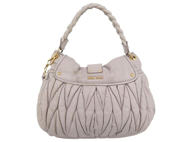 Borsa a Spalla Miu Miu Matelassé in Pelle 2way Rosa Oro Auth bs35641 D'oro - vista 2