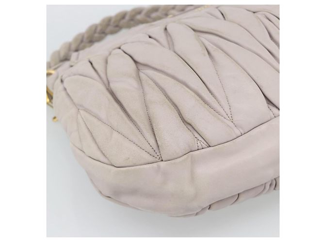 Borsa a Spalla Miu Miu Matelassé in Pelle 2way Rosa Oro Auth bs35641 D'oro - vista 21