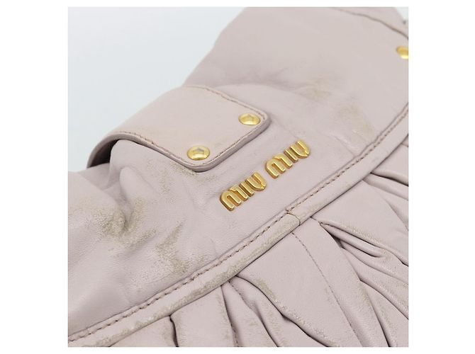 Borsa a Spalla Miu Miu Matelassé in Pelle 2way Rosa Oro Auth bs35641 D'oro - vista 22