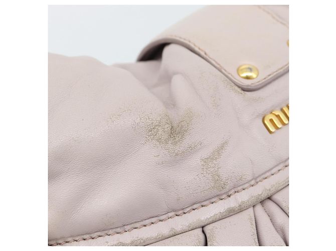 Borsa a Spalla Miu Miu Matelassé in Pelle 2way Rosa Oro Auth bs35641 D'oro - vista 23