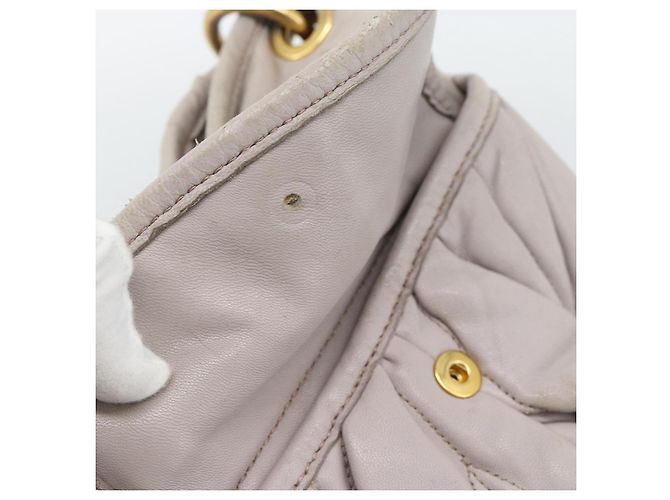 Borsa a Spalla Miu Miu Matelassé in Pelle 2way Rosa Oro Auth bs35641 D'oro - vista 30